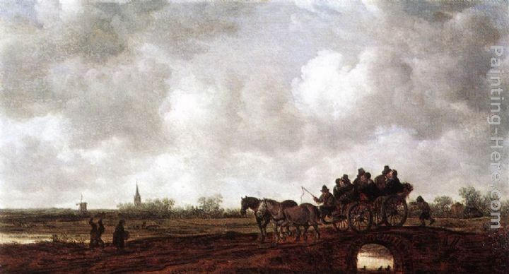 Jan van Goyen Horse Cart on a Bridge